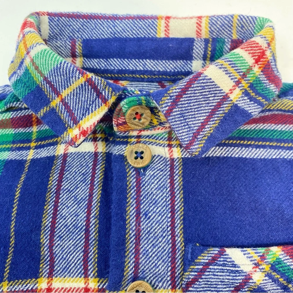 Baby Joules Plaid Flannel Hamish Shirt Navy Blue Tartan 0-3 Months - Picture 7 of 9